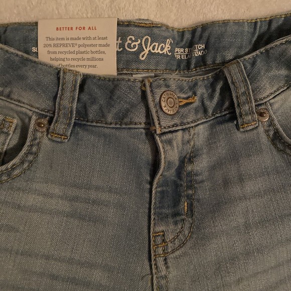 Cat & Jack New Girls Crop Super Stretch Lace Denim Jeans Light Wash Size 12 - Picture 4 of 8
